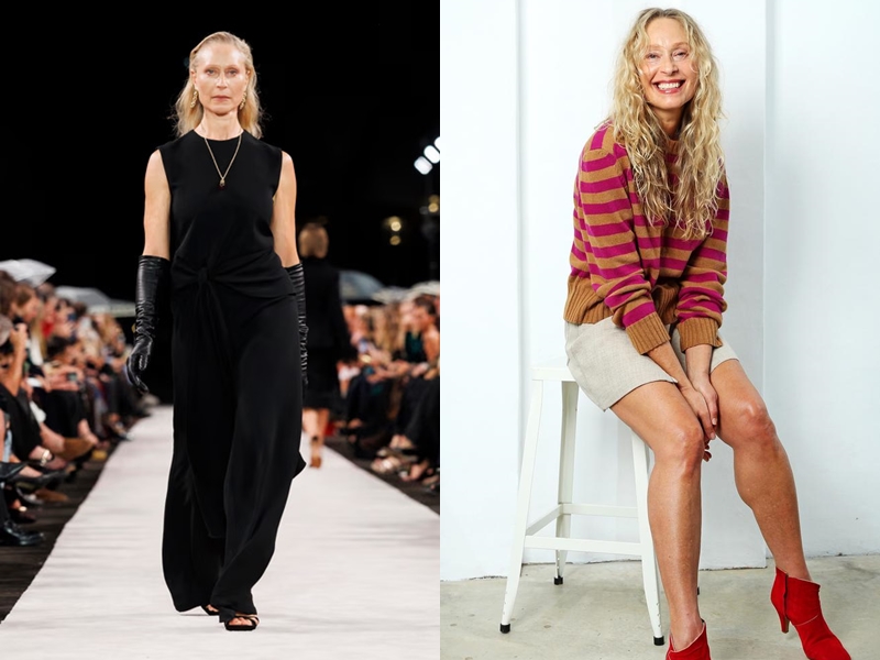 Người mẫu Kate Bell ngoài 50 tuổi vẫn đam mê với sàn runway - Ảnh: Guardian