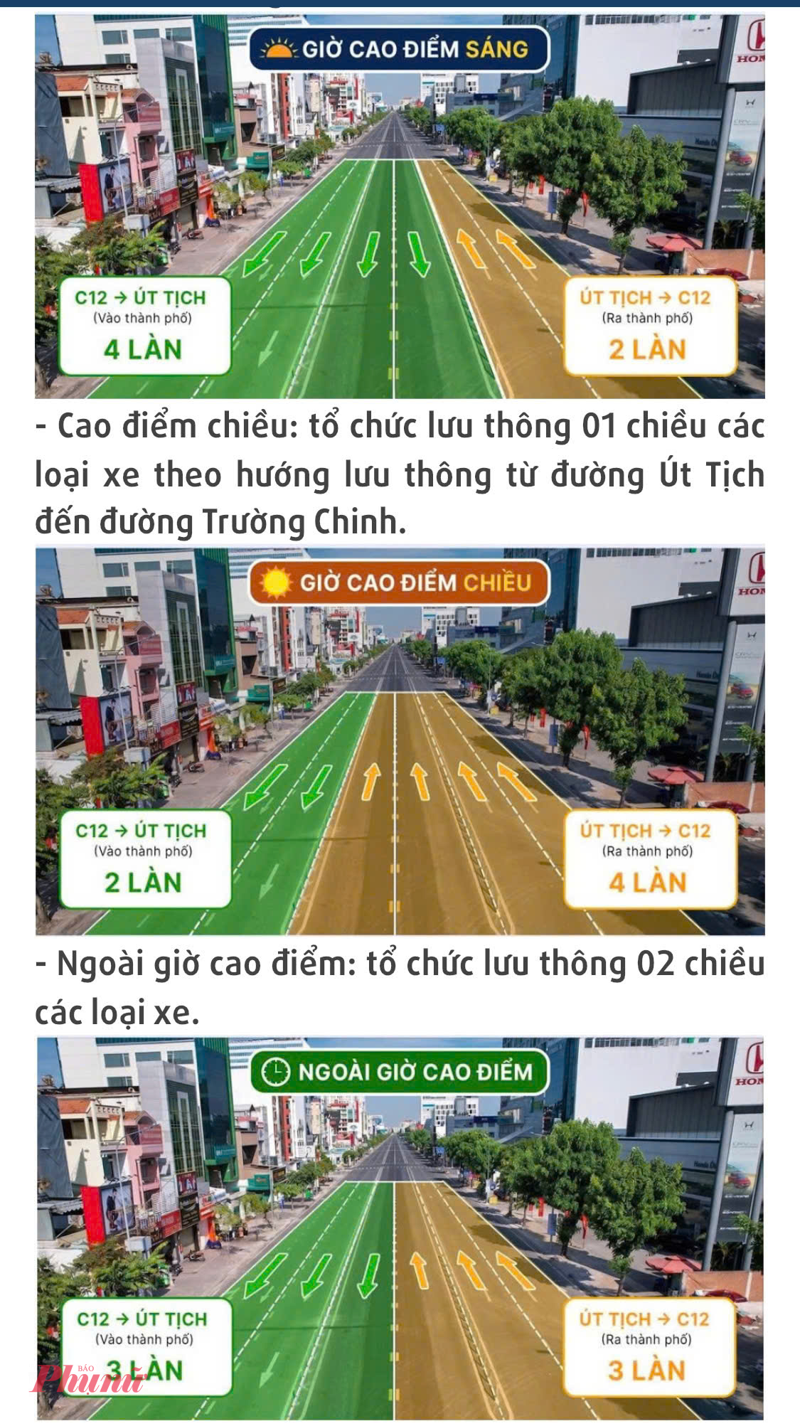 Theo phương án tổ chức giao thông, hai làn giữa tuyến sẽ được tách riêng bằng dải phân cách thép cố định ở hai bên nhằm hạn chế tình trạng phương tiện tự ý chuyển làn, cắt ngang dòng xe. 