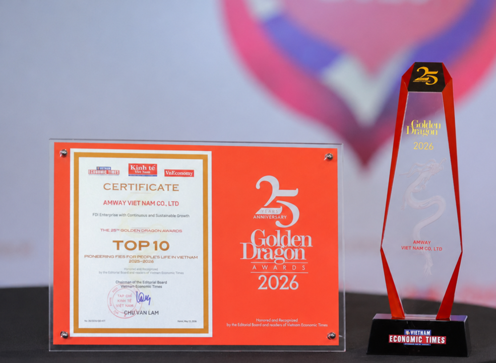 Amway Việt Nam vinh dự lần thứ 10 nhận Giải thưởng Rồng Vàng (Golden Dragon Awards - GDA)