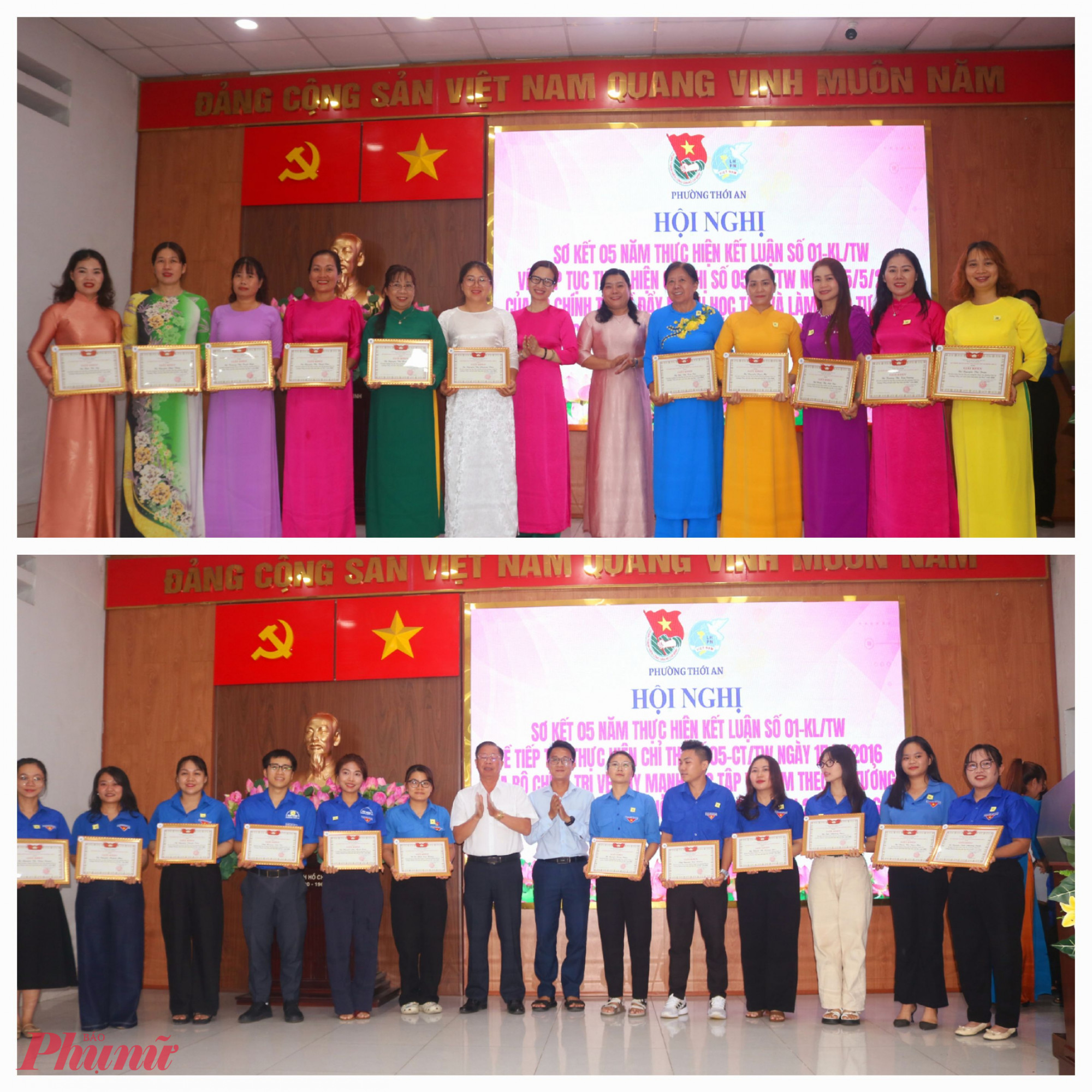 Giấy khen đã được ban tổ chức trao đến các cá nhân là gương “Thanh niên, phụ nữ tiên tiến làm theo lời Bác” - Ảnh: Thảo Nguyên