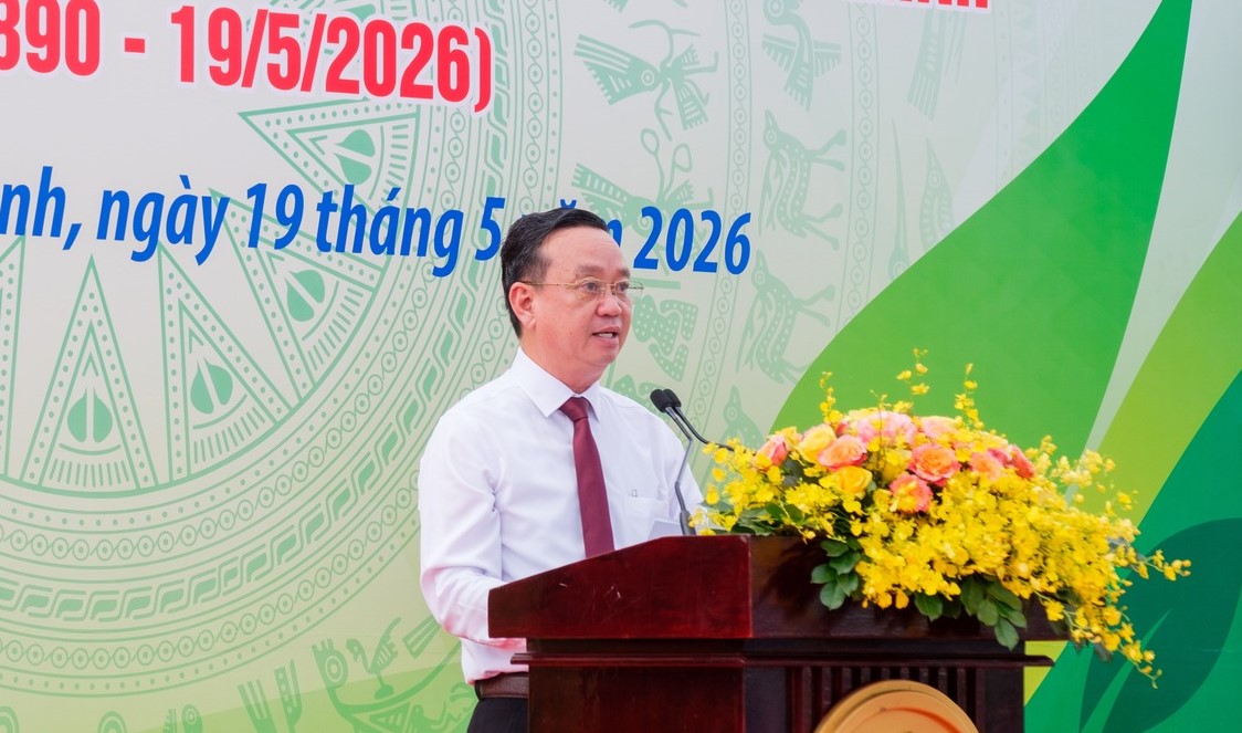 Ông Bùi Minh Thạnh, Phó Chủ tịch UBND TPHCM, phát biểu tại Lễ phát động Tết trồng cây Đời đời nhớ ơn Bác Hồ năm 2026.