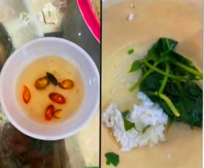Mặc dù sih viên phản ánh nước mắm có gián, nhưng Tại buổi làm việc, đại diện cơ sở thừa nhận phản ánh canh rau có sâu 