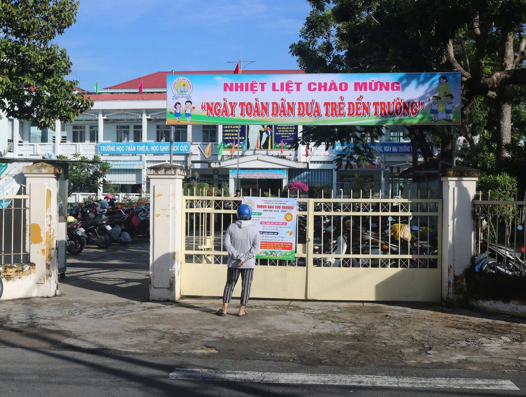 Trường tiểu học Kim Đồng nơi có 27 học sinh bị nghi ngộ độc thực phẩm sau bữa ăn bán trú - Ảnh Mạng xã hội