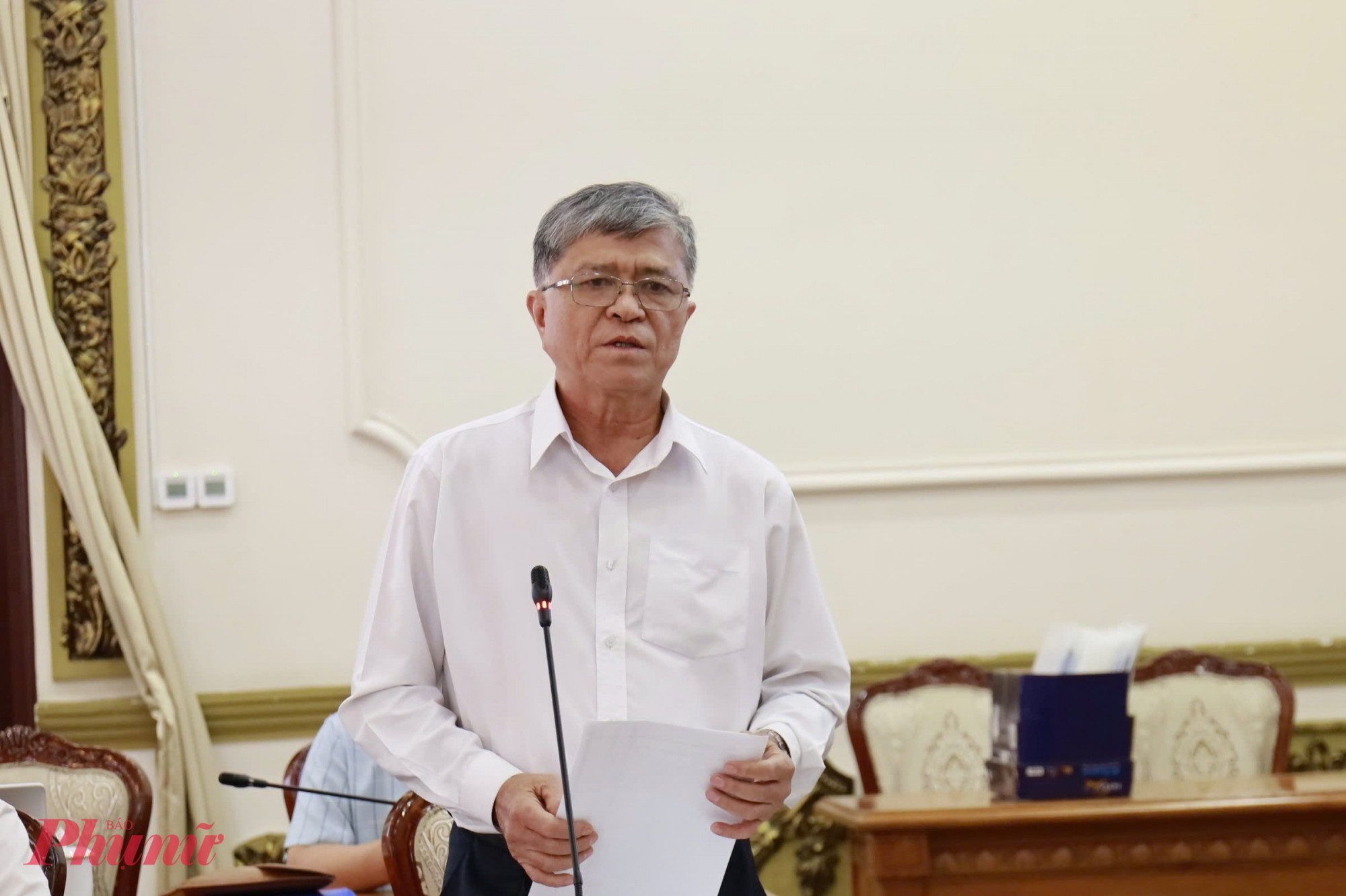 Ông Nguyễn Văn Hiếu - Giám đốc Sở GD-ĐT TPHCM - phát biểu tại hội nghị - Ảnh: Trang Thư
