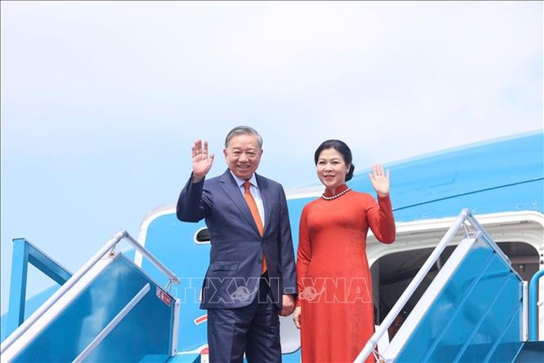 Tổng bí thư Tô Lâm và Phu nhân. Ảnh: TTXVN 