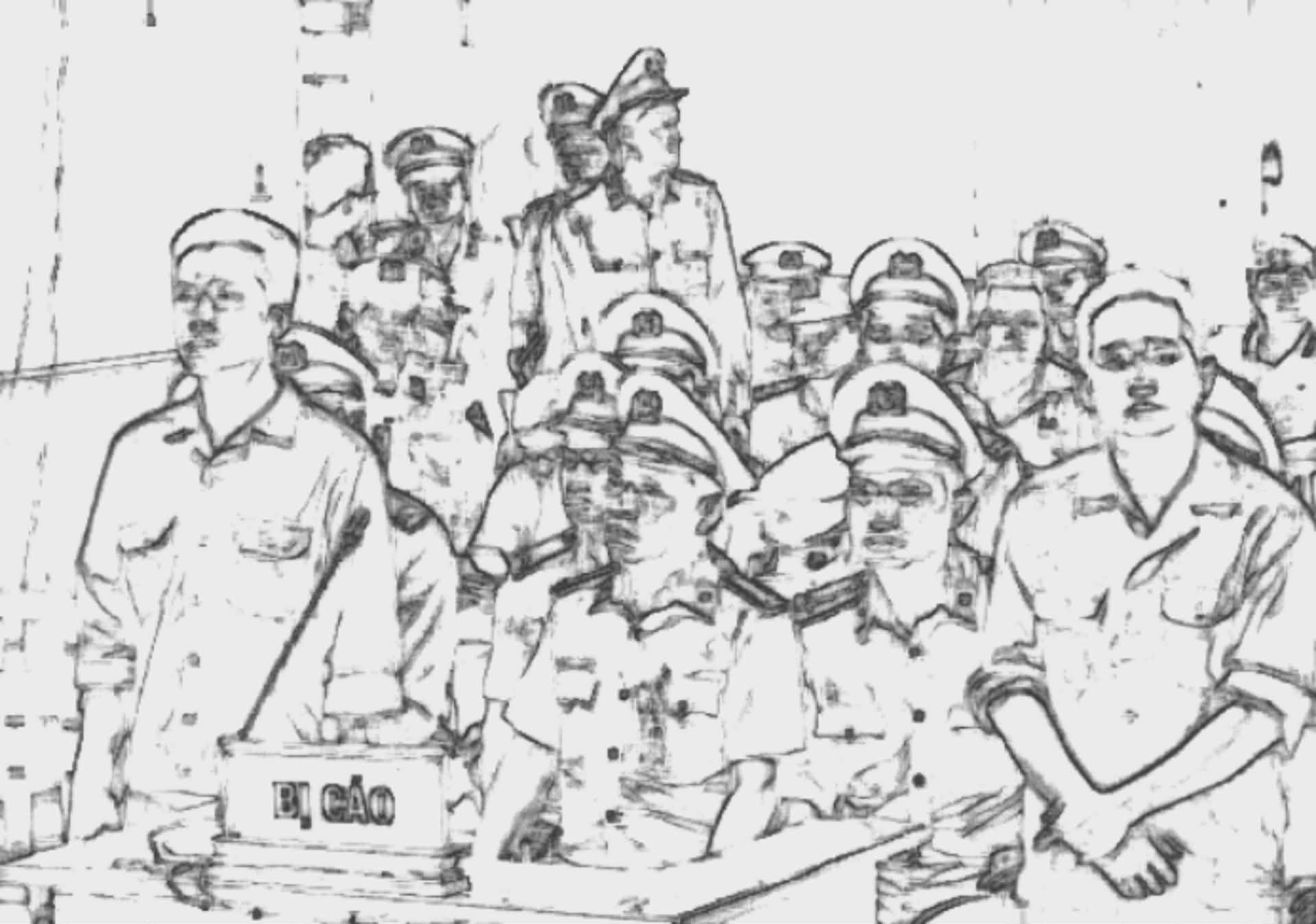 Hai bị cáo tại phiên tòa - ảnh: N.G. 