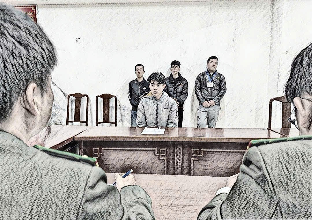 Cơ quan Công an lấy lời khai các đối tượng