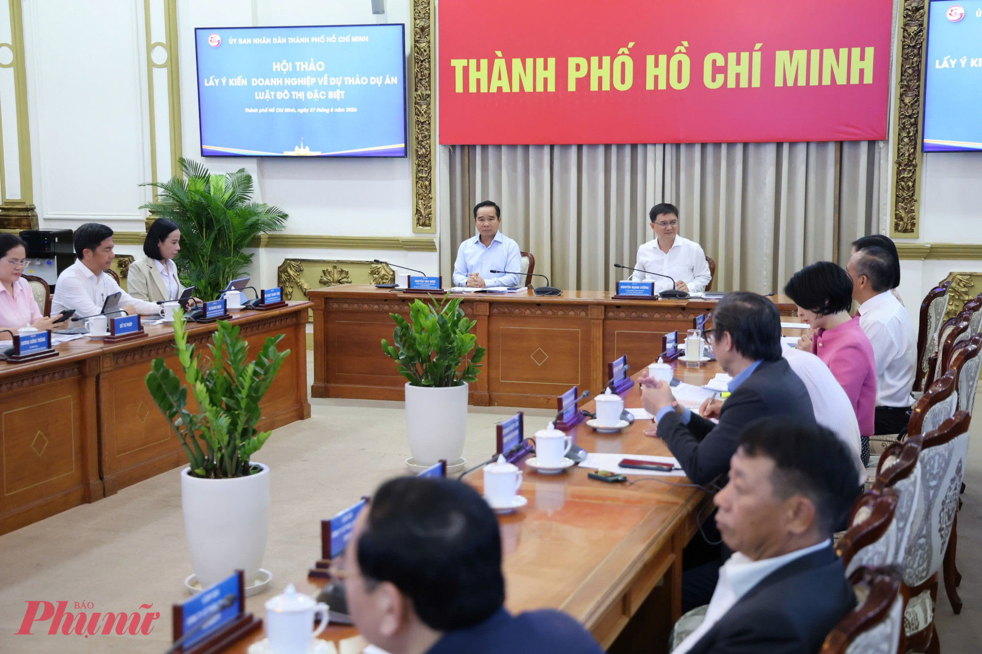 Hội thảo lấy ý kiến các doanh nghiệp, tập đoàn trong và ngoài nước về dự thảo Luật Đô thị đặc biệt sáng 27/5 - Ảnh: Thanh Tâm