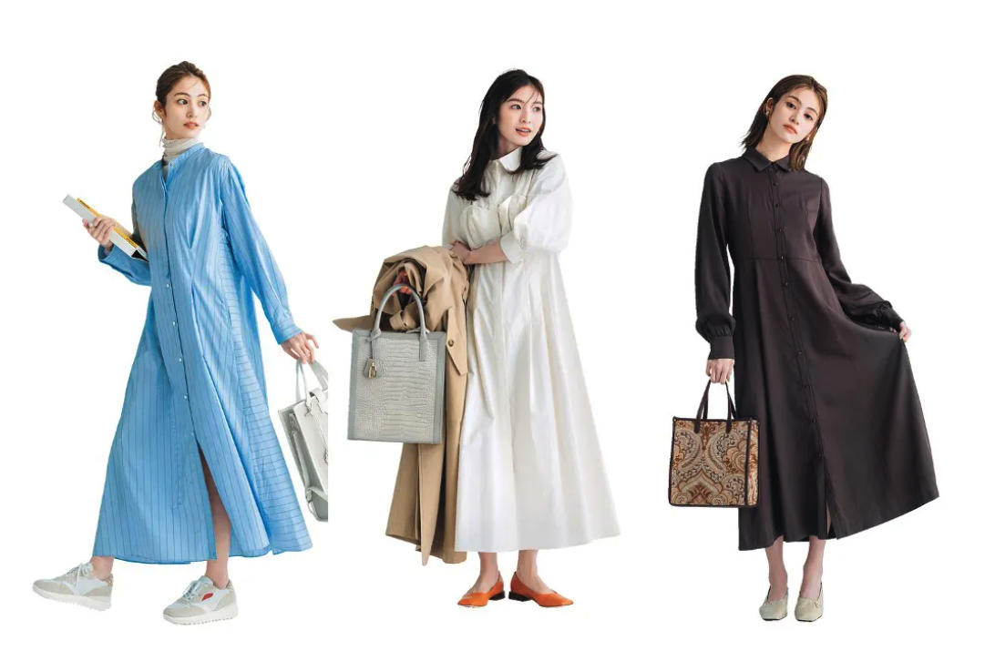 Một trong những công thức nổi bật nhất là kết hợp váy sơ mi cùng túi tote vuông cỡ lớn. (ảnh minh họa-Nguồn : Cancam