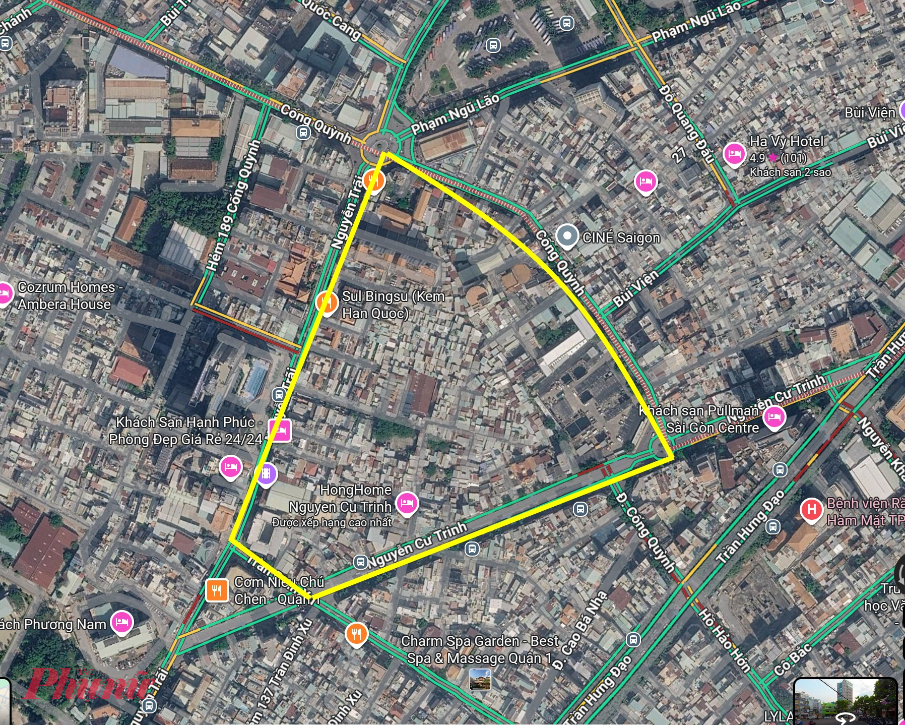 Khu tứ giác Mả Lạng - Ảnh: Google maps