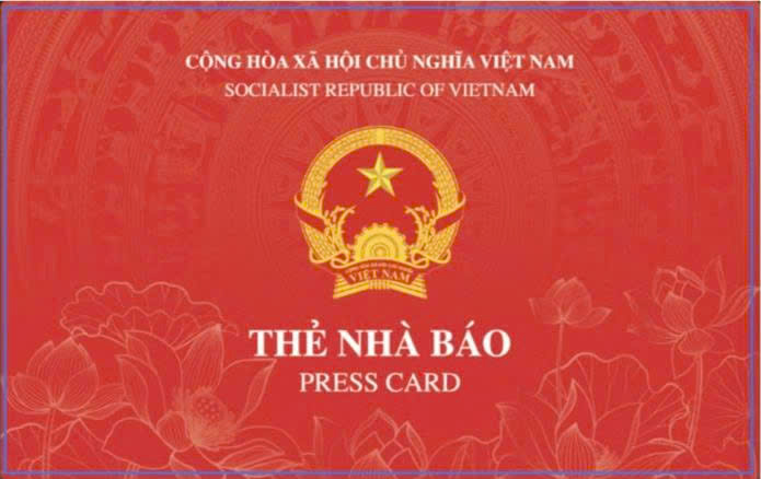 Mặt trước Thẻ nhà báo 