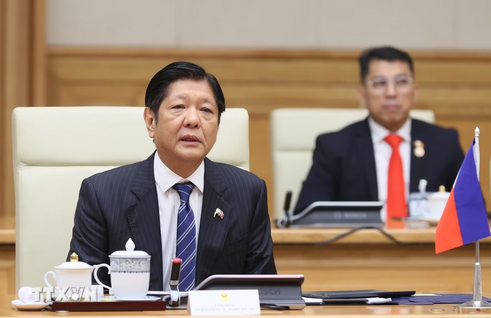 Việt Nam - Philippines: Đối tác chiến lược vì hòa bình và phát triển Sáng 30/1/2024, tại Hà Nội, Thủ tướng Phạm Minh Chính hội kiến Tổng thống Philippines Ferdinand Marcos Jr. thăm cấp Nhà nước tới Việt Nam. (Ảnh: Dương Giang/TTXVN)