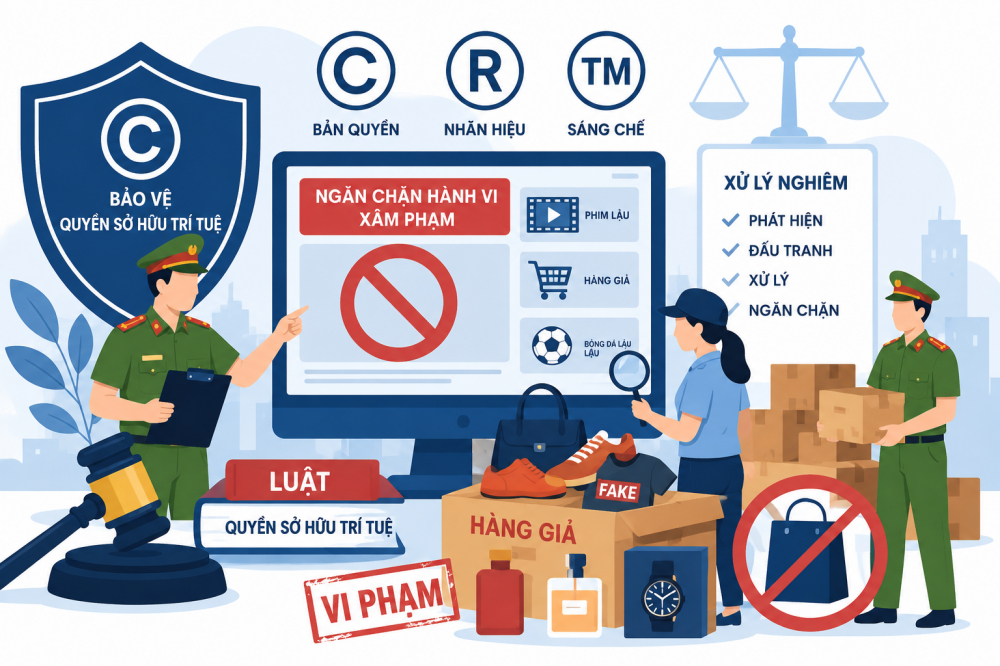 Công tác bảo vệ quyền sở hữu trí tuệ đang được các cơ quan chức năng đẩy mạnh nhằm xây dựng môi trường kinh doanh minh bạch, lành mạnh. Ảnh minh họa.