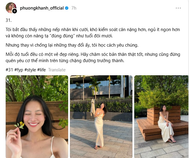 Chia sẻ của Phương Khánh trên trang cá nhân - Ảnh chụp màn hình