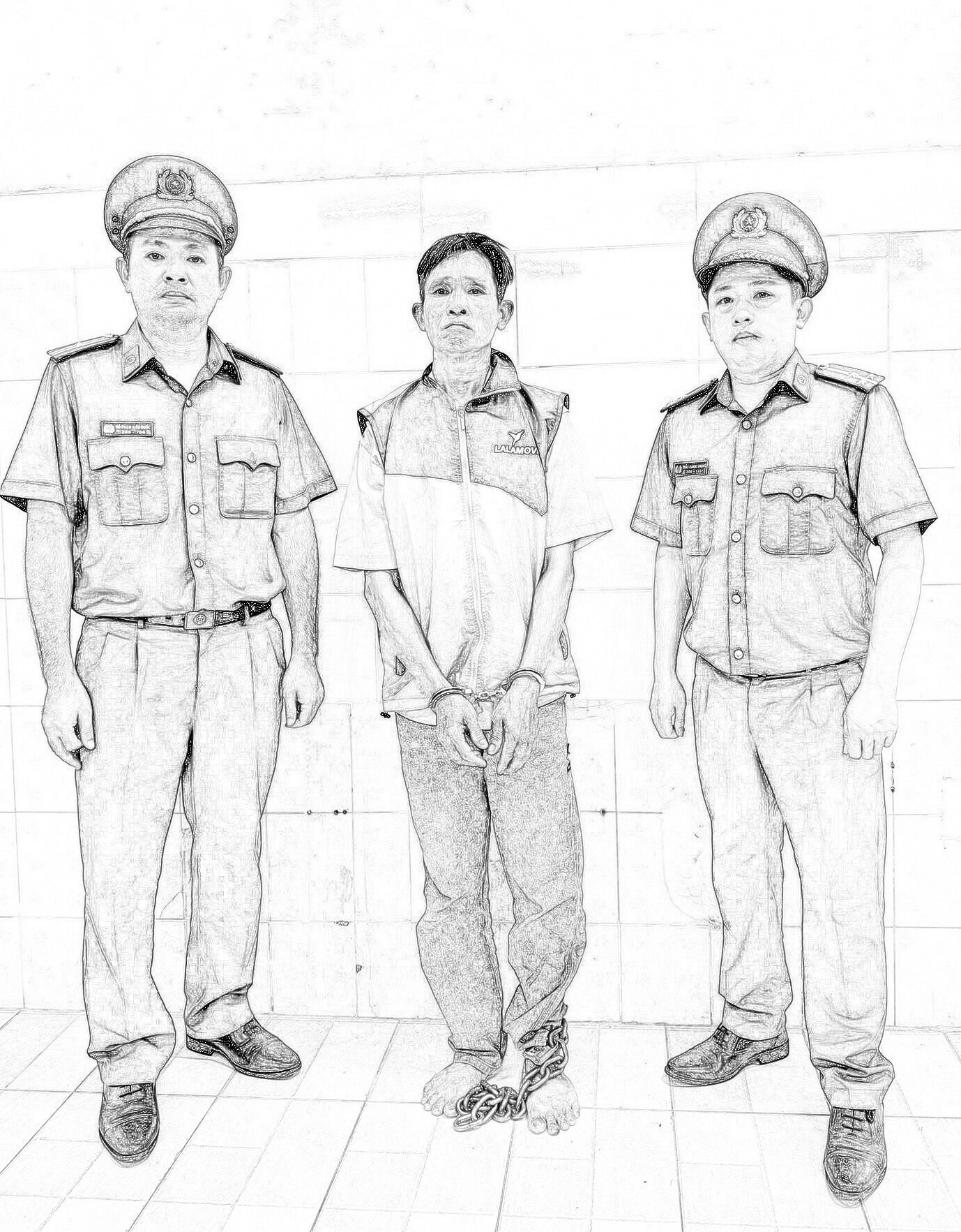 Luân tại cơ quan công an. Ảnh: CACC
