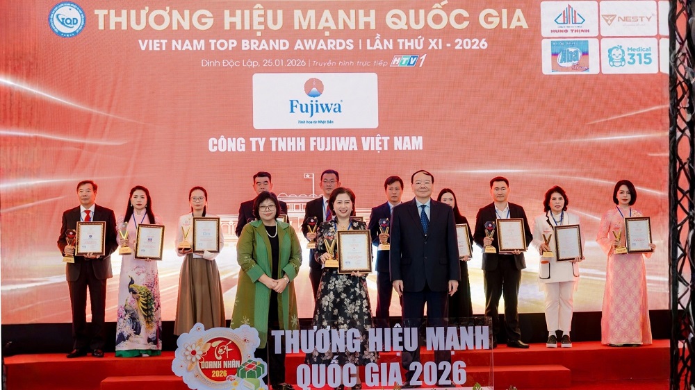 Fujiwa đạt danh hiệu thương hiệu mạnh quốc gia 2026 - Ảnh: Fujiwa Việt Nam