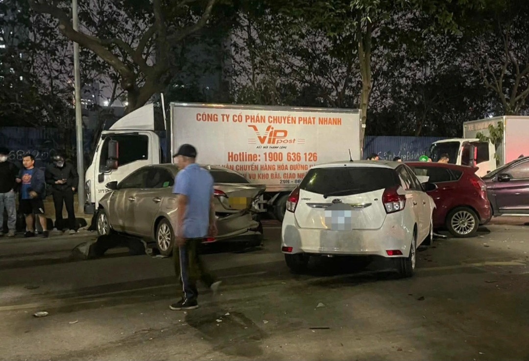 Xe ô tô trắng tại hiện trường - Ảnh: TH