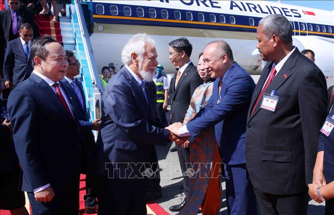 Thủ tướng Timor-Leste Kay Rala Xanana Gusmão đến Hà Nội, bắt đầu thăm chính thức Việt Nam và tham dự Diễn đàn Tương lai ASEAN lần thứ ba - Ảnh: Phạm Kiên/TTXVN 