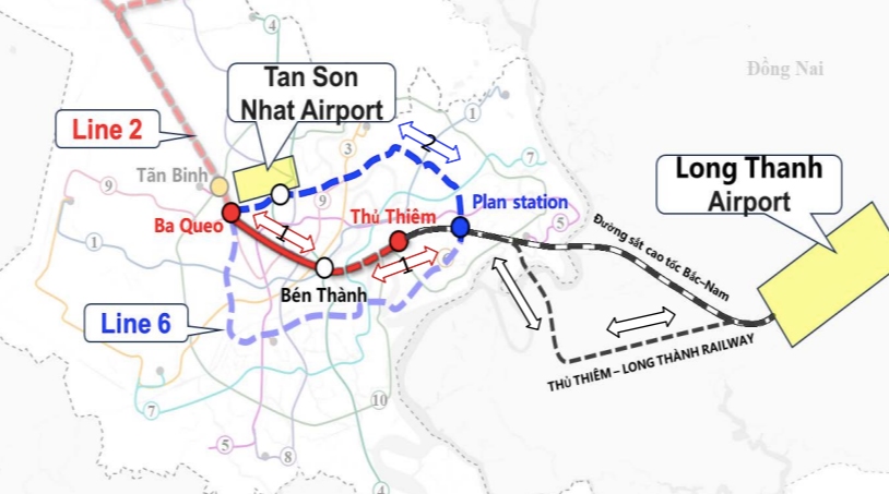 Sơ đồ hướng tuyến metro số 6 TPHCM