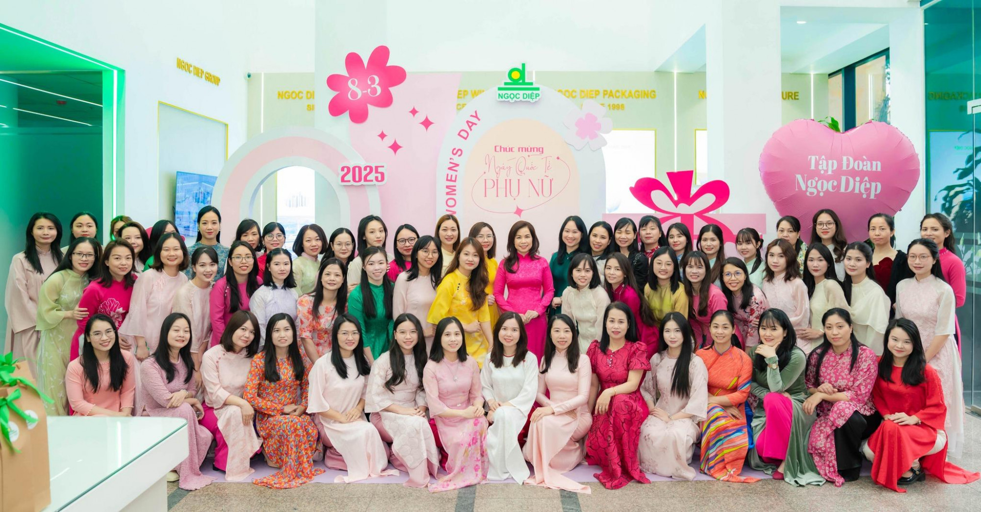Sự kiện chào mừng ngày Phụ nữ Việt Nam tại doanh nghiệp. Bao bì Ngọc Diệp luôn chú trọng xây dựng môi trường làm việc hạnh phúc và chăm lo toàn diện cho đời sống cán bộ nhân viên nữ - Ảnh: Bao bì Ngọc Diệp