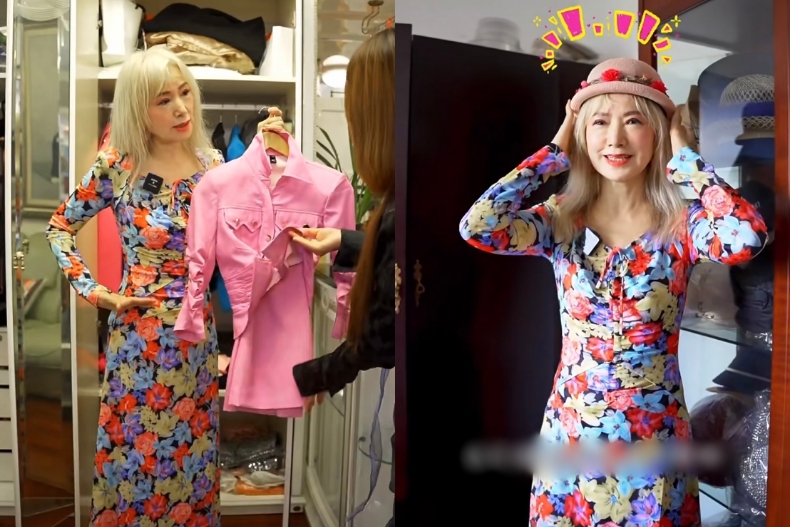 Cụ bà 74 tuổi khoe tủ quần áo đầy màu sắc - Ảnh: QQ