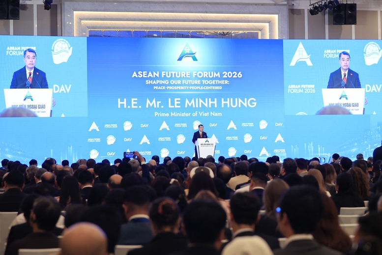Thủ tướng Lê Minh Hưng: 'ASEAN cần hướng tới ba tầm vóc chiến lược' Thủ tướng nêu rõ, Diễn đàn Tương lai ASEAN 2026 mang ý nghĩa đặc biệt quan trọng - Ảnh: VGP/Nhật Bắc