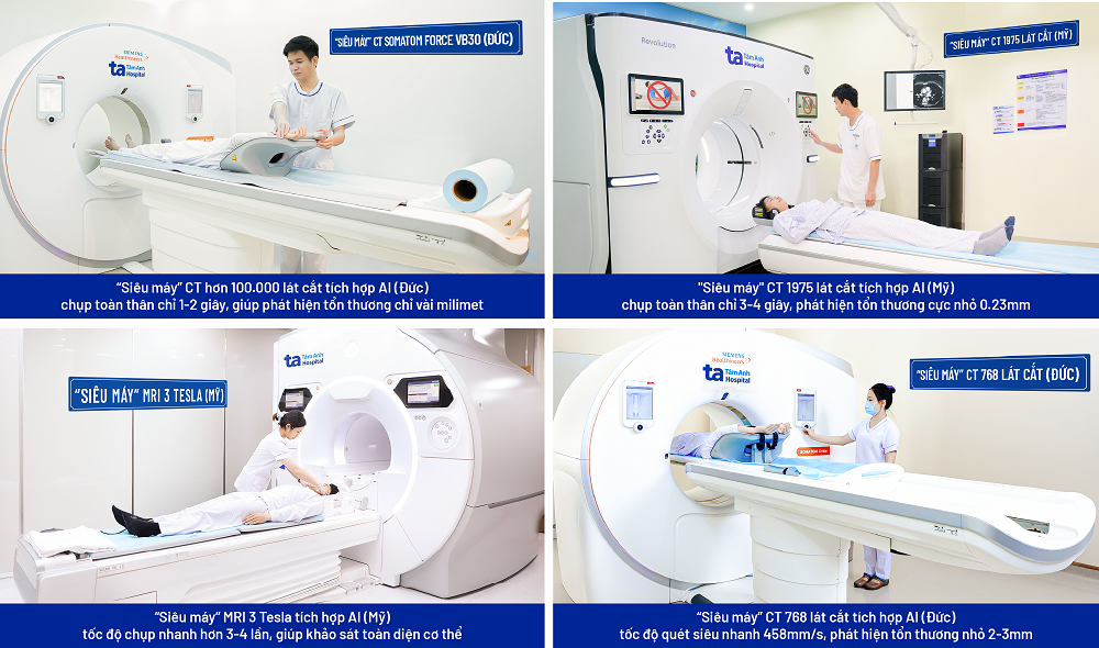 Các “siêu máy” giúp tầm soát sớm các bệnh ung thư và các bệnh phức tạp. Ảnh: Bệnh viện Đa khoa Tâm Anh