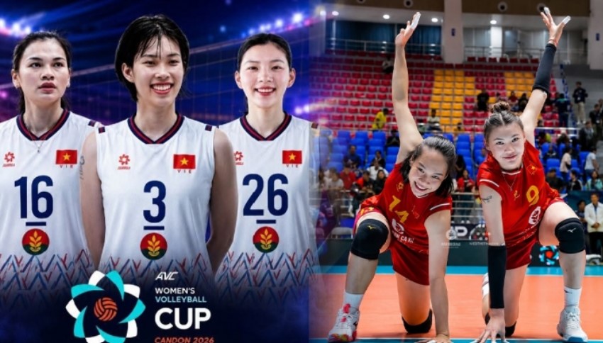 AVC Nations Cup 2026: Bốn trận thắng, chờ cửa ải Kazakhstan ngày mai Niềm vui chiến thắng của các cô gái Việt Nam - Nguồn: AVC