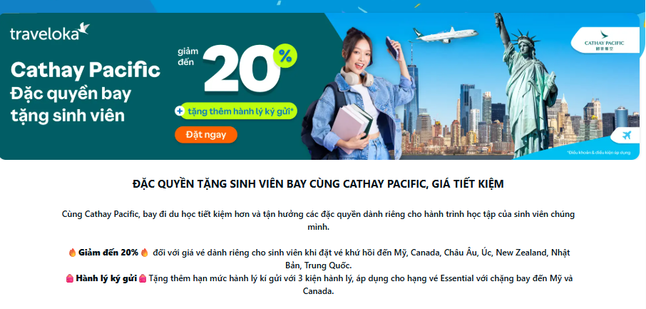 Traveloka giúp bạn săn vé máy bay các hãng quốc tế với mức giá hạt dẻ