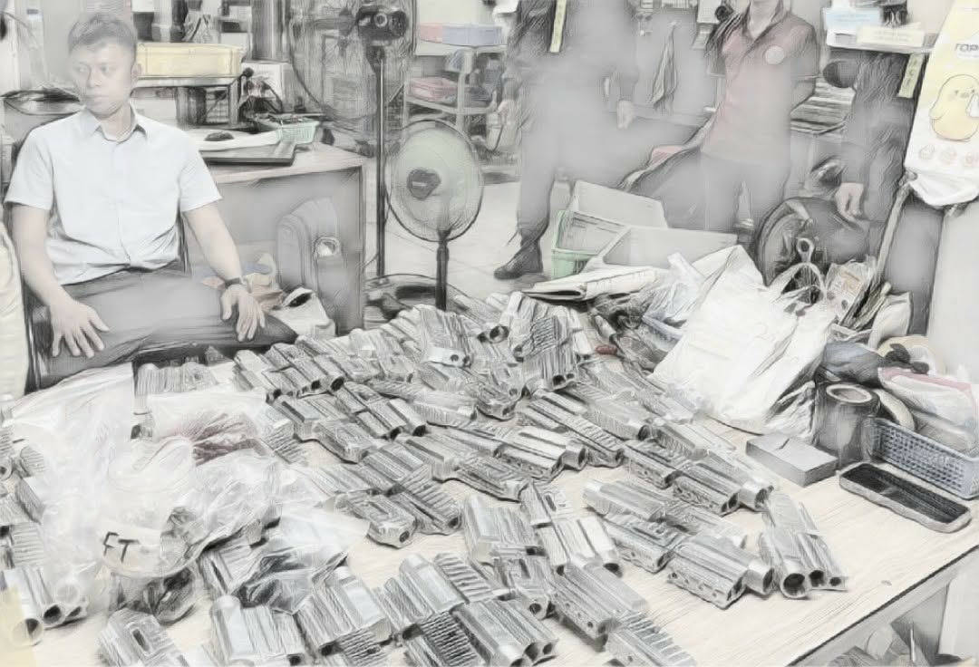 Nguyễn Chí Thanh cùng tang vật vụ án - Ảnh công an cung cấp