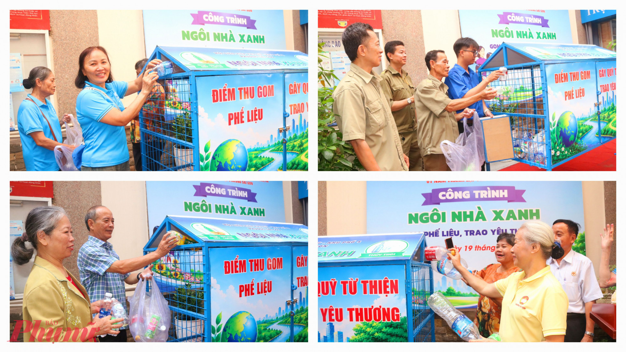 Trong sáng 19/6, rất đông cán bộ, hội viên, đoàn viên các đoàn thể và người dân trên địa bàn phường Sài Gòn đã đến dự lễ ra mắt và góp phế liệu vào “Ngôi nhà xanh” để trao yêu thương đến những hoàn cảnh khó khăn - Ảnh: Mẫn Nhi