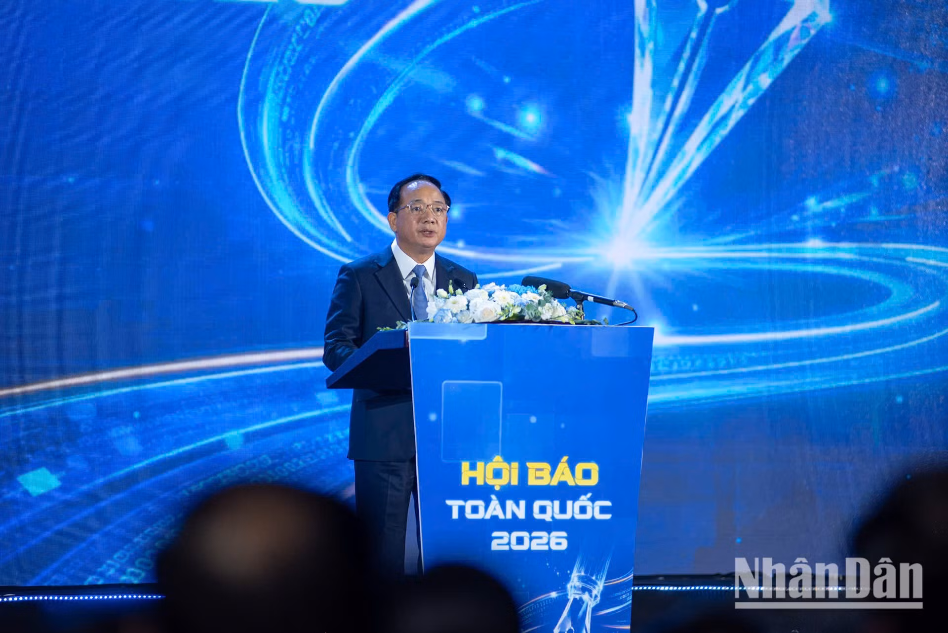 Trịnh Văn Quyết, Ủy viên Bộ Chính trị, Bí thư Trung ương Đảng, Trưởng Ban Tuyên giáo và Dân vận Trung ương phát biểu tại Lễ khai mạc Hội Báo