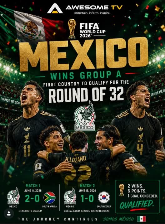 Ba chủ nhà và câu hỏi cũ của World Cup Mexico, đội đàu tiên giành được vé vào vòng loại trực tiếp 1/16. Ảnh: Instagram