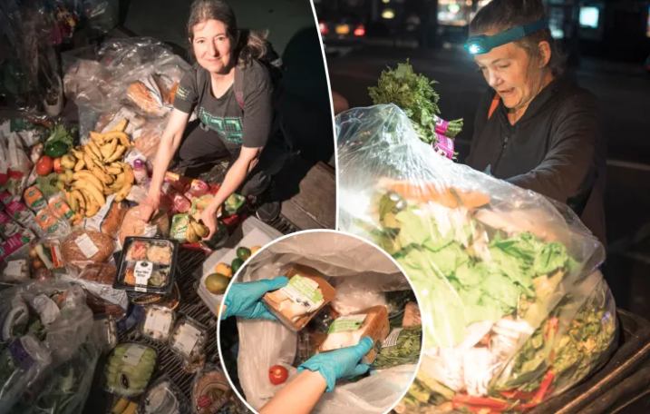 Lục thùng rác siêu thị để tìm thức ăn: Lối sống gây tranh cãi ở Mỹ Bánh mì, cá hồi, trái cây còn tươi trong thùng rác siêu thị Mỹ