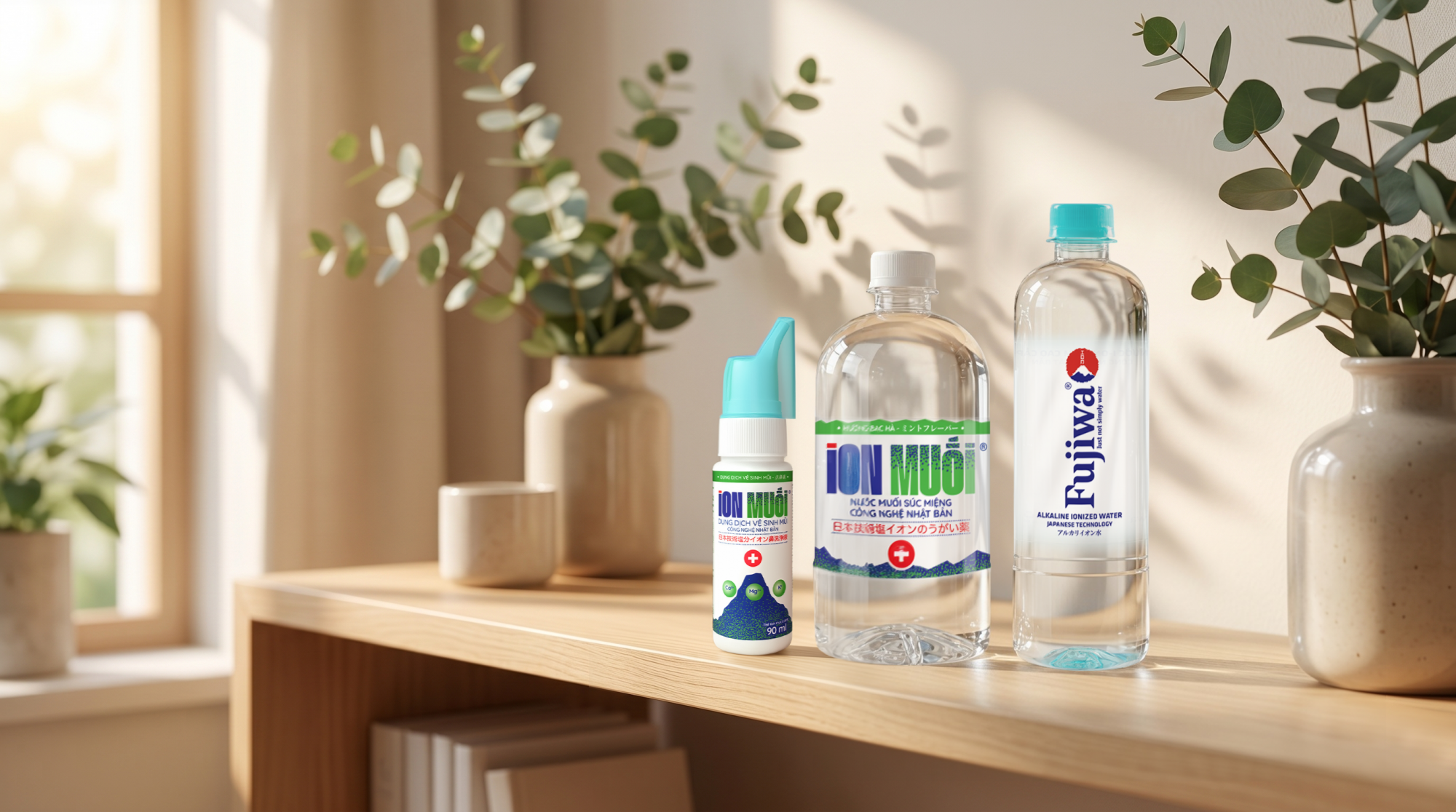Các dòng sản phẩm “Ion Muối” thiết thực biến ngăn tủ thuốc hằng ngày thành một trạm bảo hộ sức khỏe an tâm - Ảnh: FUJIWA Việt Nam
