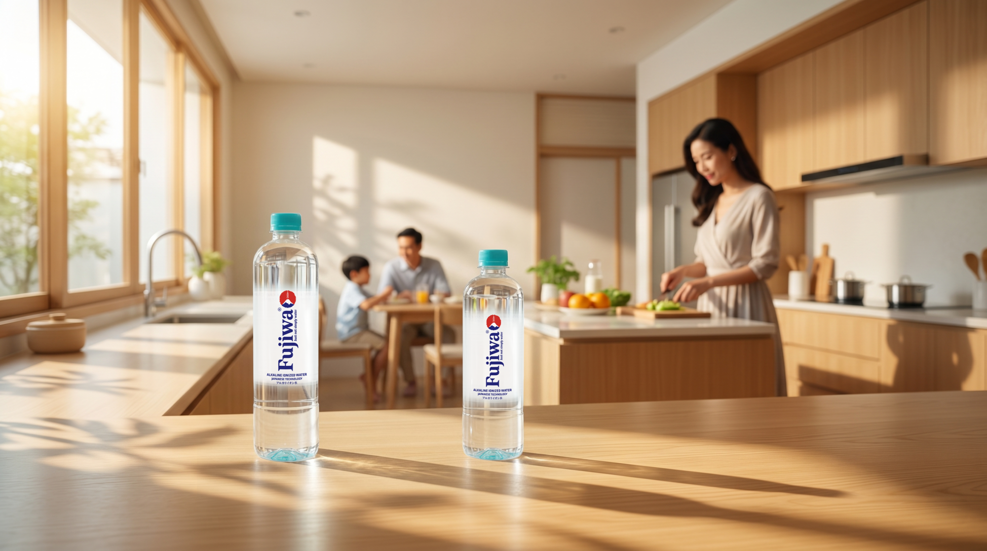 Nước i-on kiềm Fujiwa chăm sóc sức khỏe chủ động và mang lại sự an tâm trọn vẹn cho mỗi bữa ăn gia đình - Ảnh: FUJIWA Việt Nam