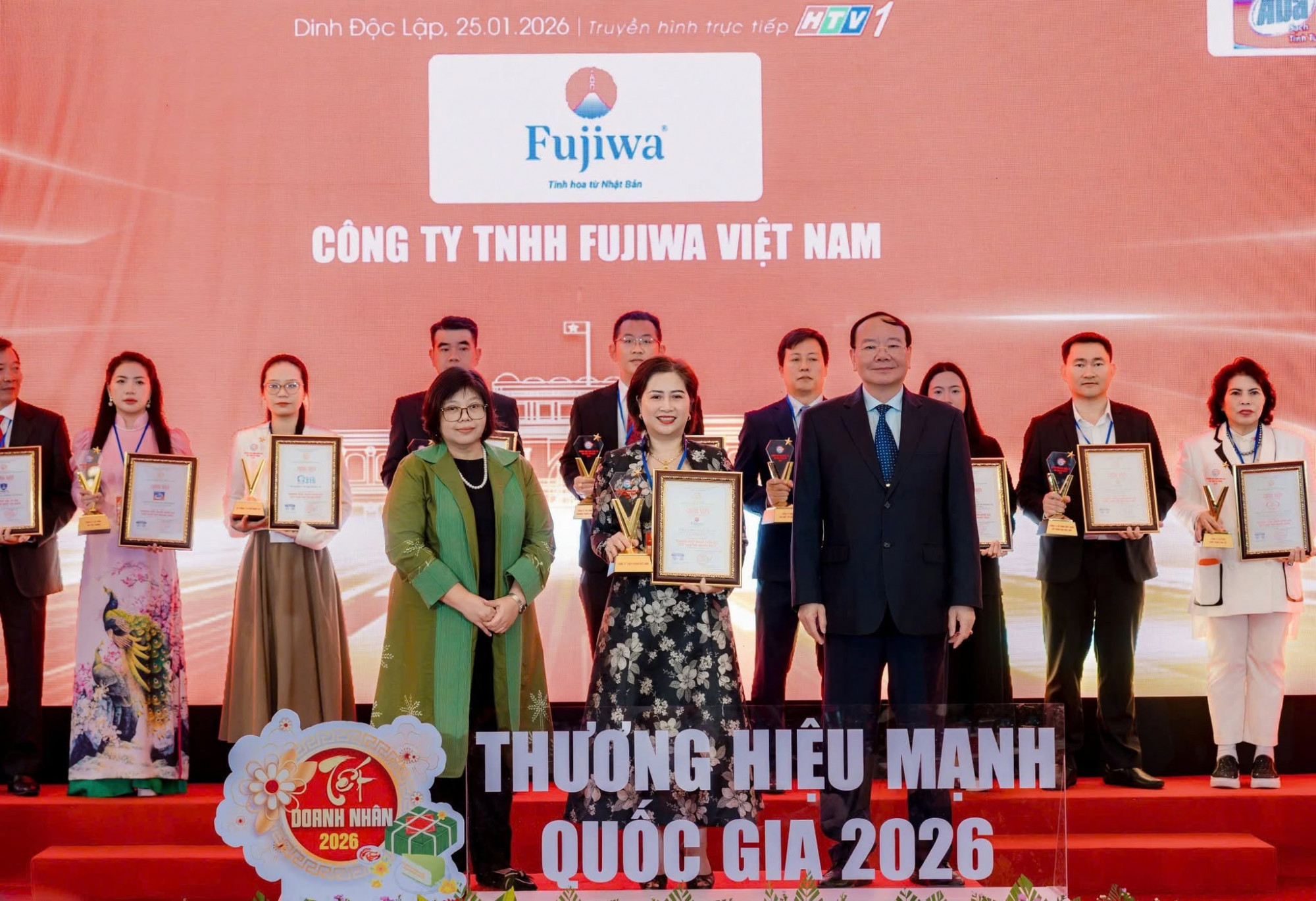 Fujiwa Việt Nam tự hào được xướng tên và vinh danh tại lễ trao giải Thương hiệu mạnh quốc gia 2026 - Ảnh: FUJIWA Việt Nam
