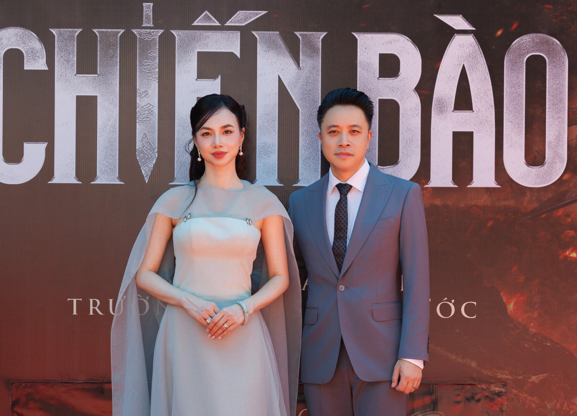 Đạo diễn Victor Vũ và vợ - nhà sản xuất Đinh Ngọc Diệp tại buổi giới thiệu dự án