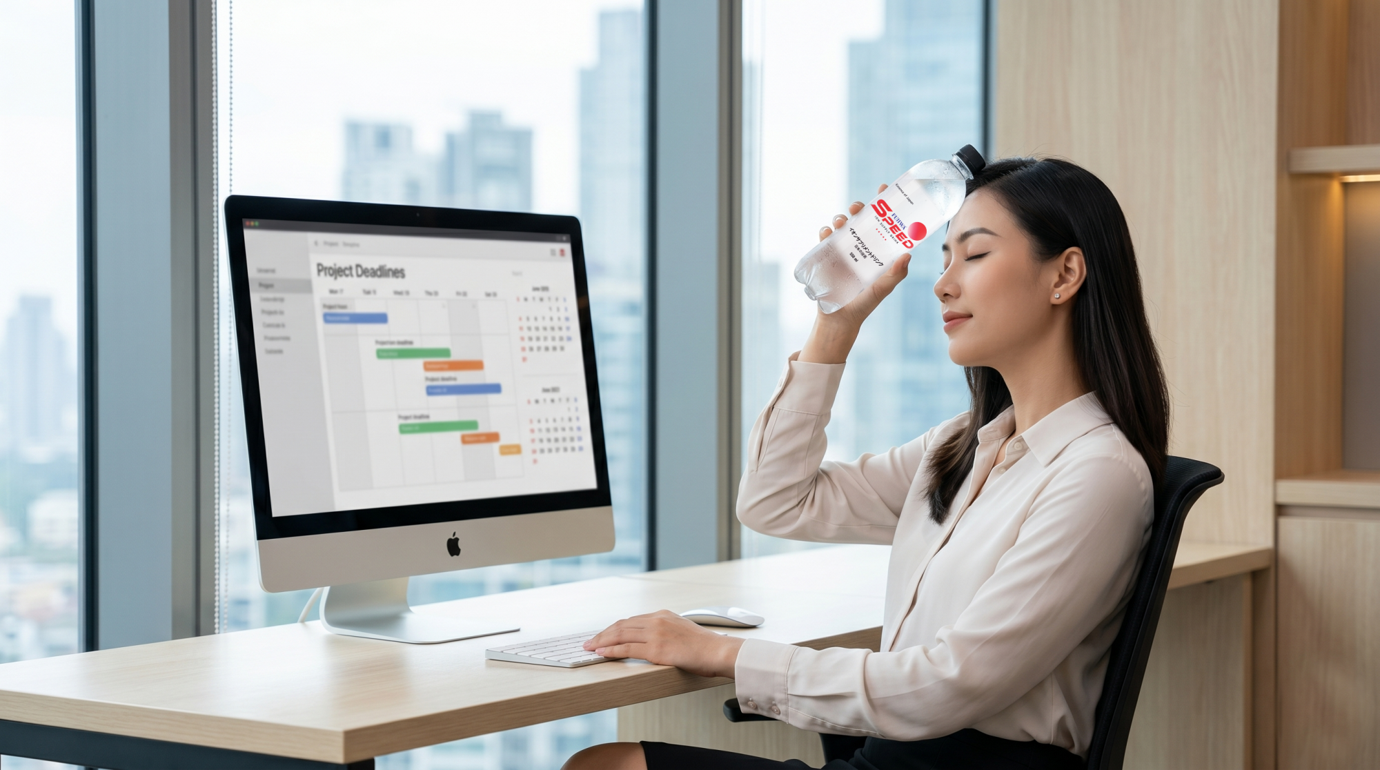 Chủ động hạ nhiệt, reset tinh thần giải tỏa áp lực deadline ngay tại bàn làm việc dành cho người làm văn phòng - Ảnh: FUJIWA Việt Nam