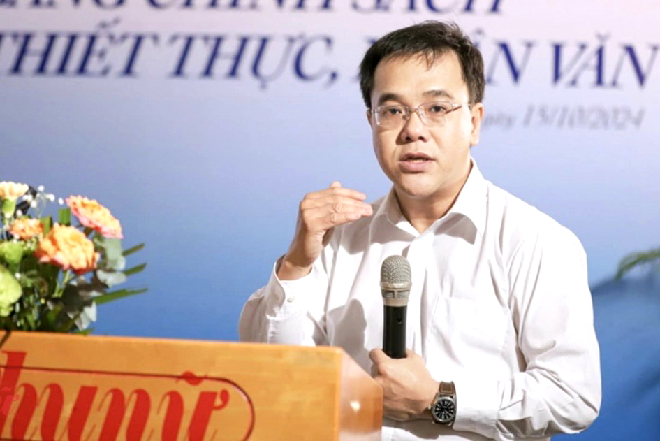 Thạc sĩ Phạm Chánh Trung tham gia một hội thảo  do Báo Phụ nữ TPHCM tổ chức - ẢNH: THÀNH LÂM