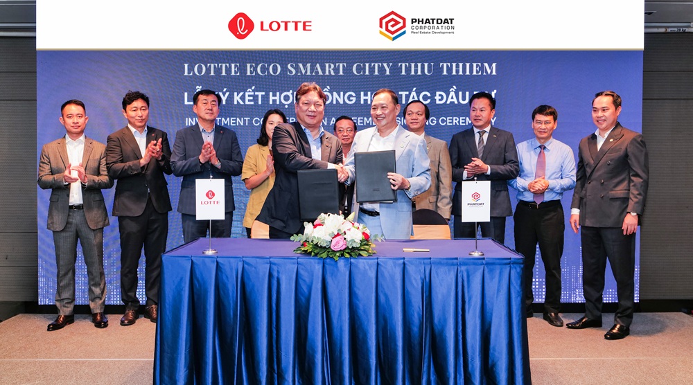 Lotte và Phát Đạt chính thức ký kết Hợp đồng Hợp tác Đầu tư dự án Lotte Eco Smart City Thu Thiem ngày 26/6 - Ảnh: Phát Đạt