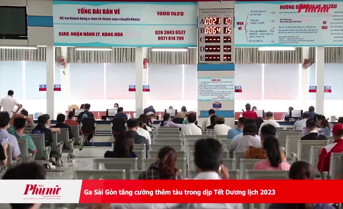 Ga Sài Gòn tăng cường thêm tàu trong dịp Tết Dương lịch 2023