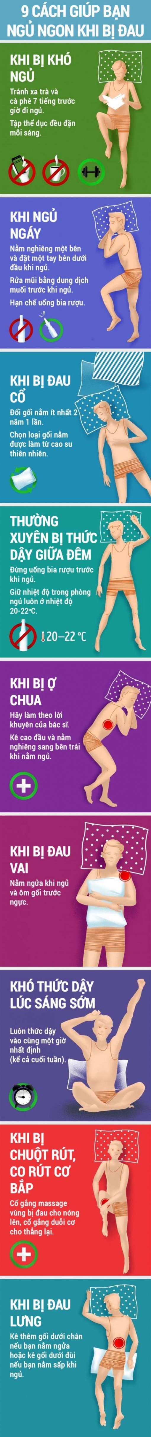 9 phương pháp giúp ngủ ngon khi bị đau