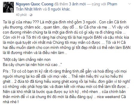 Cuong Do-la khang dinh Ho Ngoc Ha va con trai Subeo la mot gia dinh