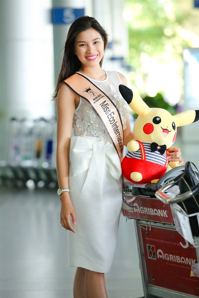 Nguyen Thi Thanh deo dai bang A hau Miss Eco International ve nuoc