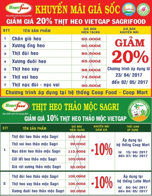 Sagrifood khuyến mãi nhân dịp lễ lớn