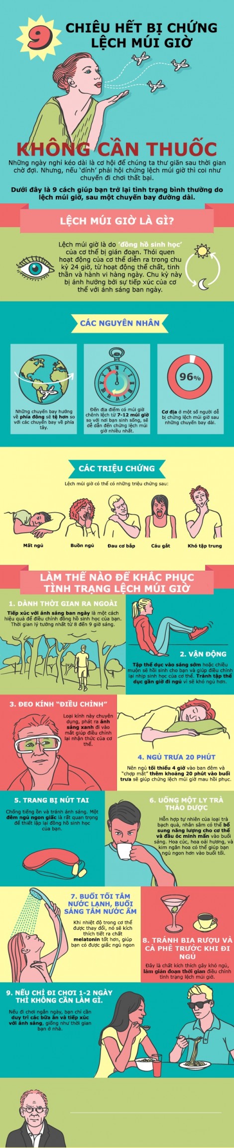 9 chiêu hết bị chứng lệch múi giờ không cần thuốc