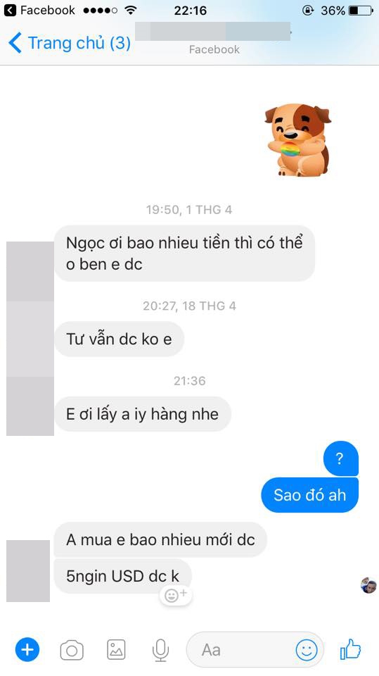 Diep Bao Ngoc buc xuc khi bi 'ga' di khach voi gia 5 ngan do