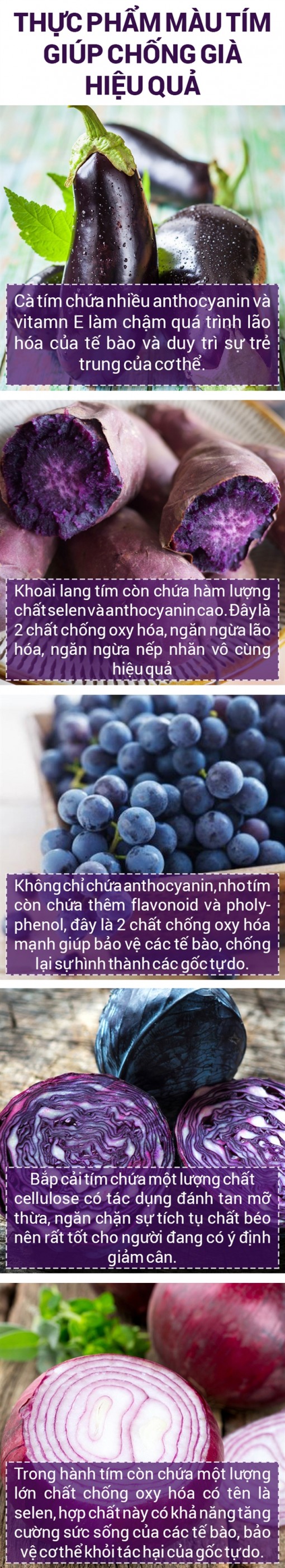 Thực phẩm màu tím giúp chống già nua