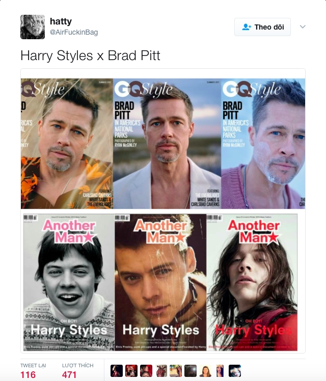 Khong chi bi chi trich 'dien sau', Brad Pitt con bi cho la 'nhai' Harry Styles